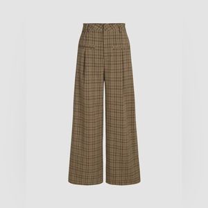 Cider Tartan Wide Leg Trousers